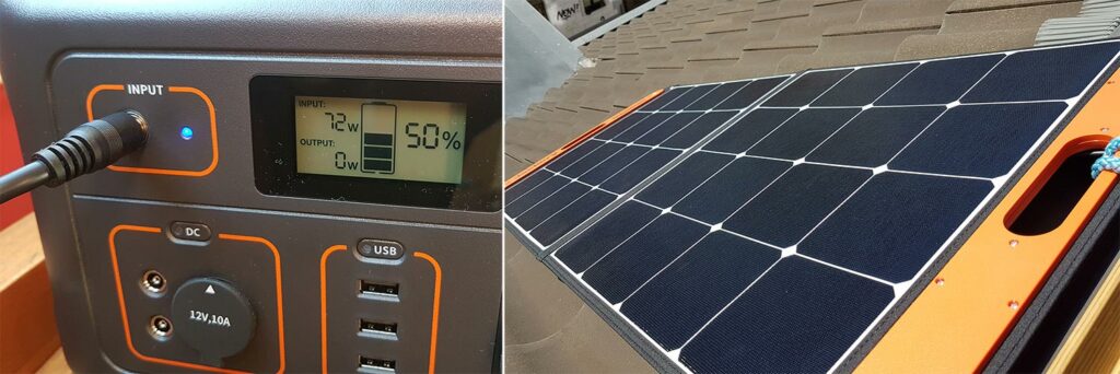 Figure 8: Jackery solar generator charging from the roof