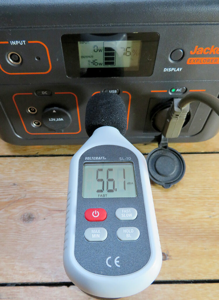 Sound pressure level - directly on the device - front side