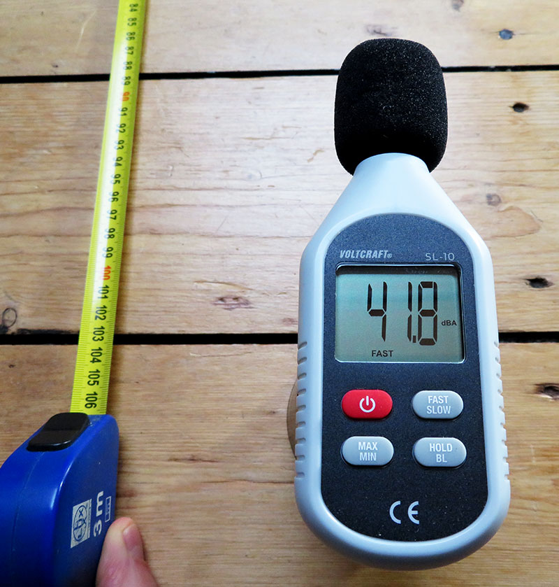 Sound pressure level - 1 meter from the device - front side